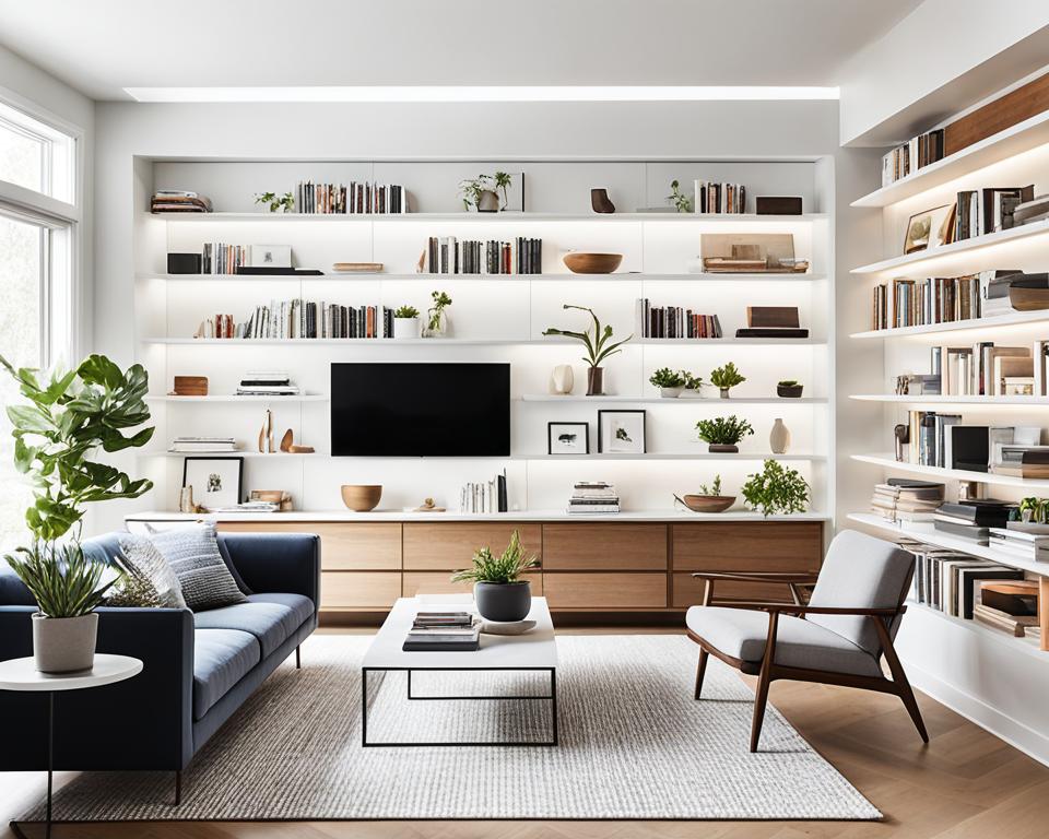 built-in bookshelves