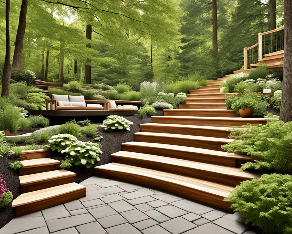 outdoor wood stairs