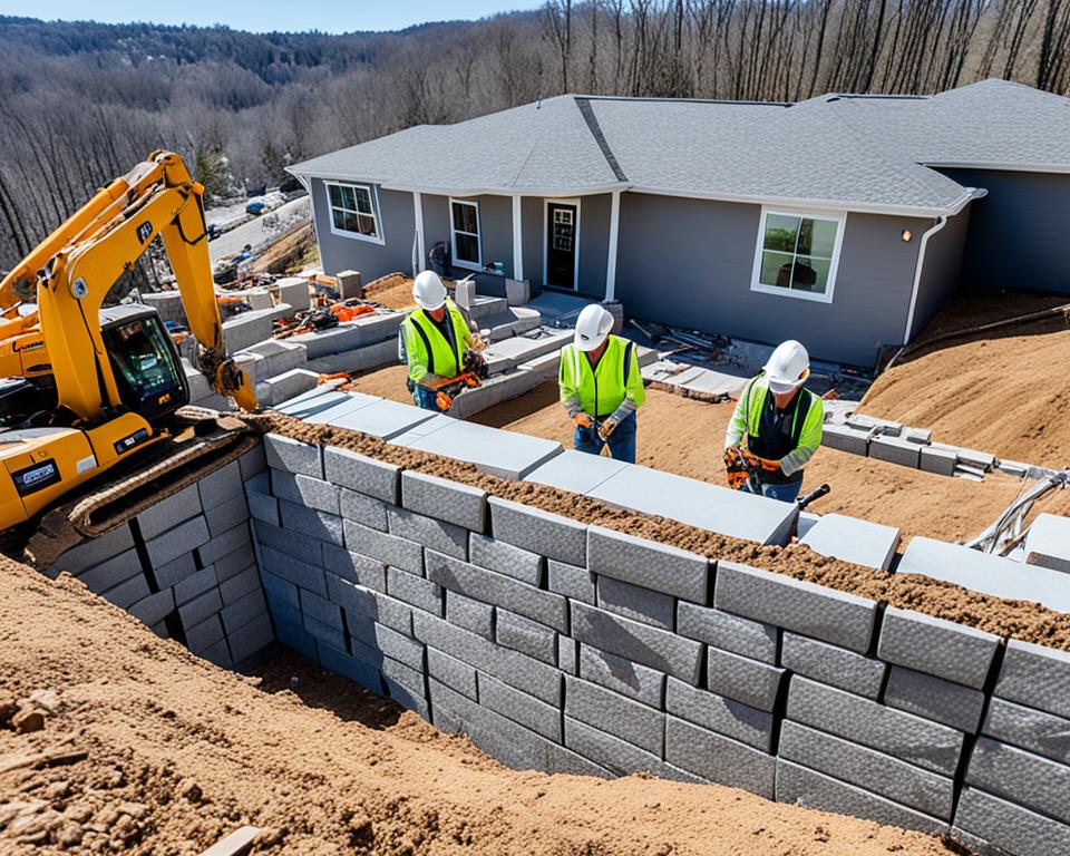 retaining wall construction