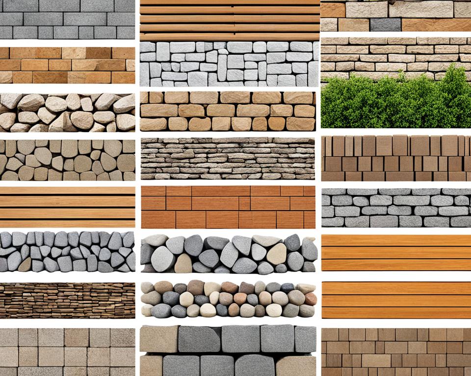 retaining wall materials