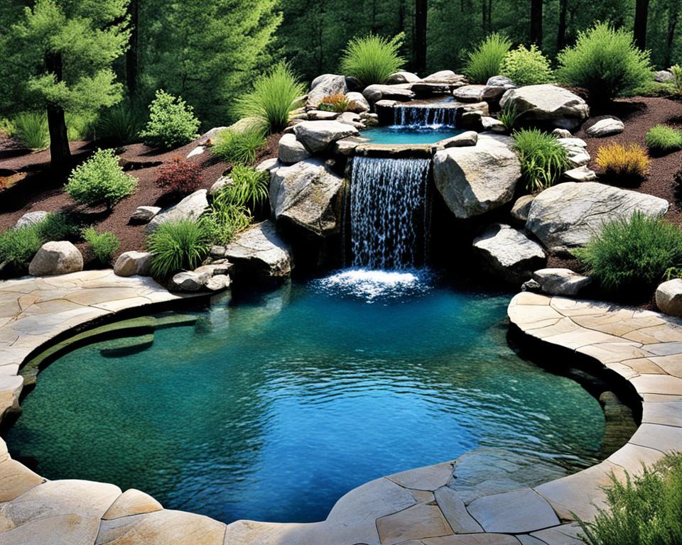 rock formation waterfalls