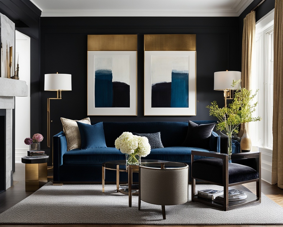 small spaces black accent walls