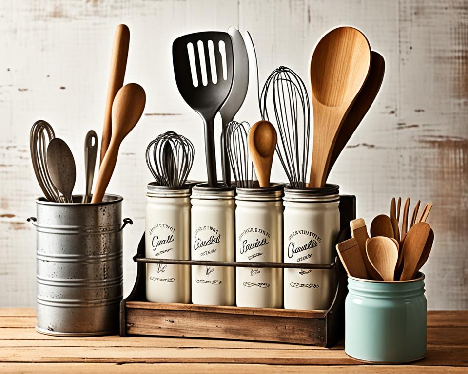 vintage utensil storage