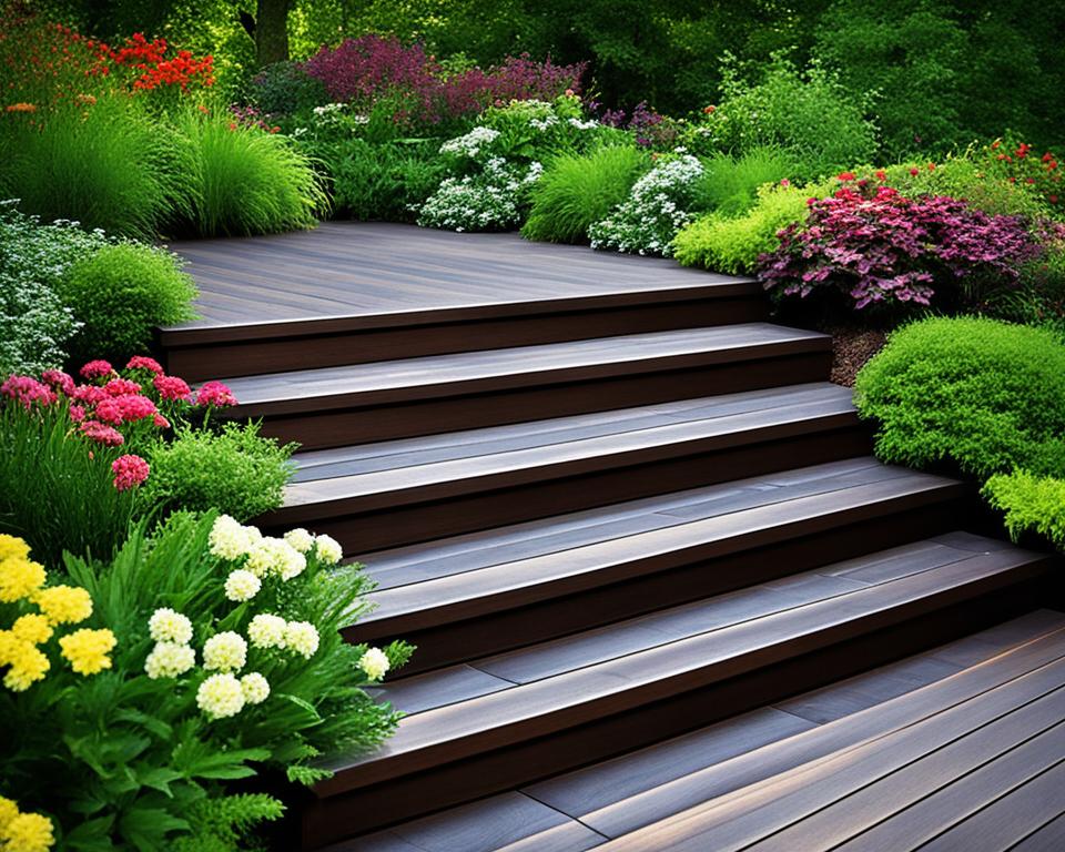 wooden deck steps